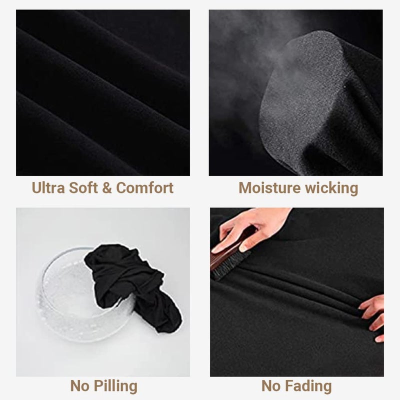 HEROBIKER Mens Thermal Underwear Set Skiing Winter Warm Base Layers Tight Long Johns Top & Bottom Set with Fleece Lined Black Medium - Image 3